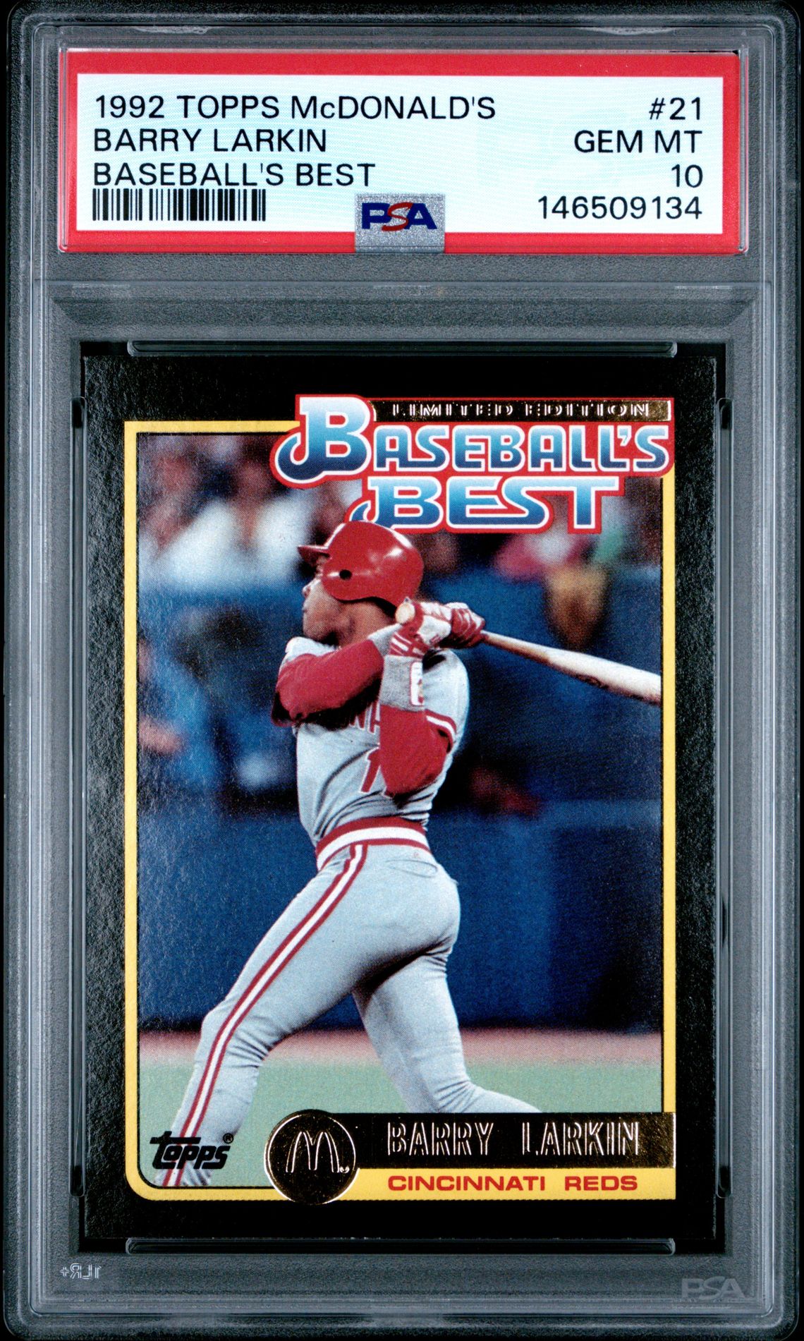 1992 Topps TOPPS MCDONALD'S BASEBALL'S BEST #21 Barry Larkin front