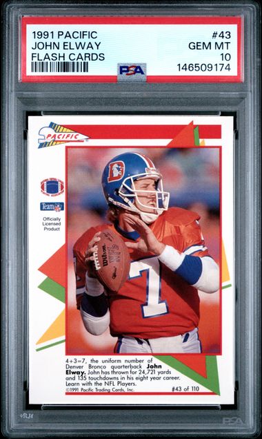 1991 Pacific FLASH CARDS #43 John Elway front