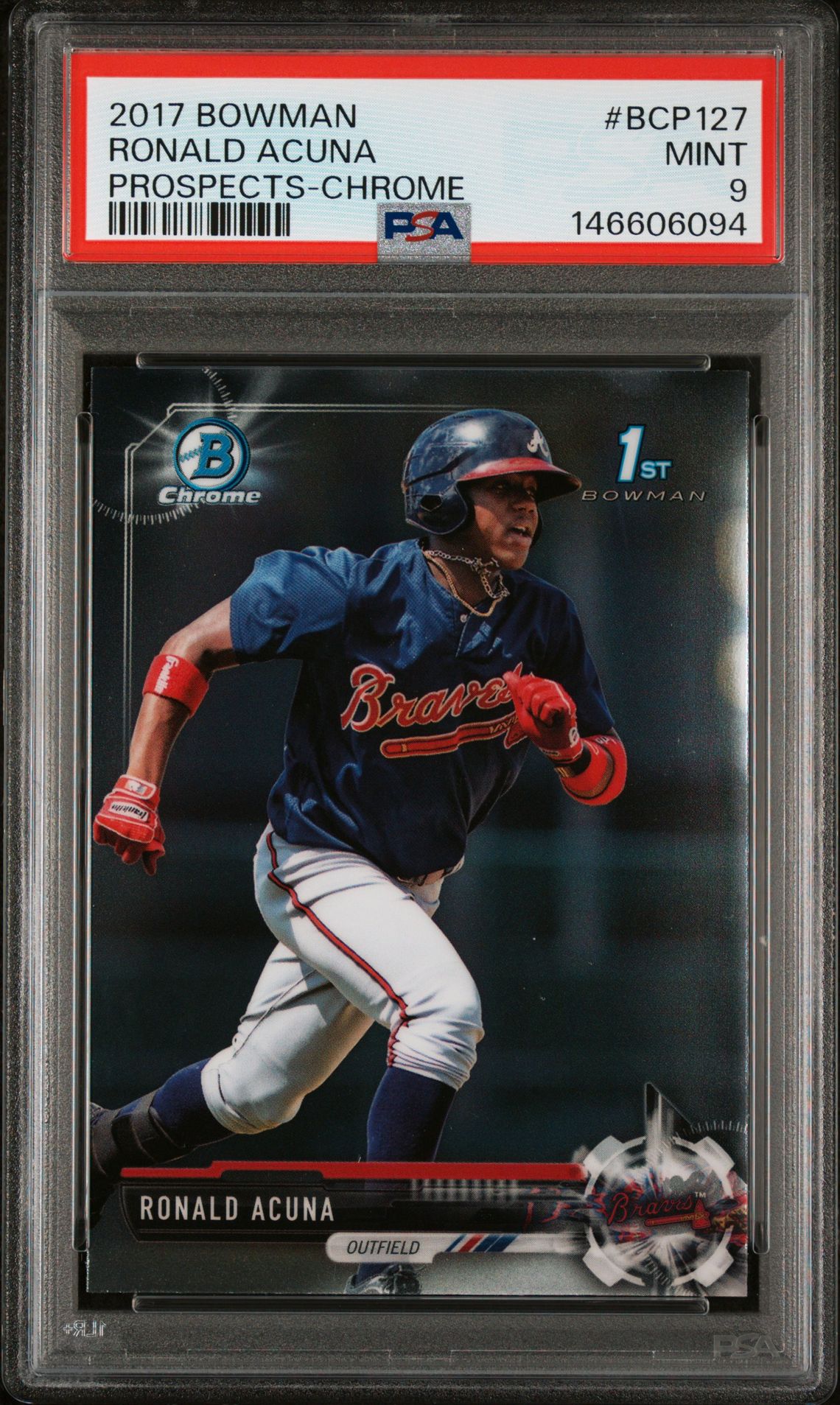 2017 Bowman BOWMAN PROSPECTS CHROME #BCP127 Ronald Acuna front