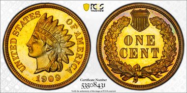 1909 1C Indian PR66+ CAM