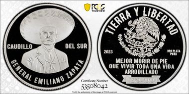 2023 Medal General Emiliano Zapata Ag PR69DCAM