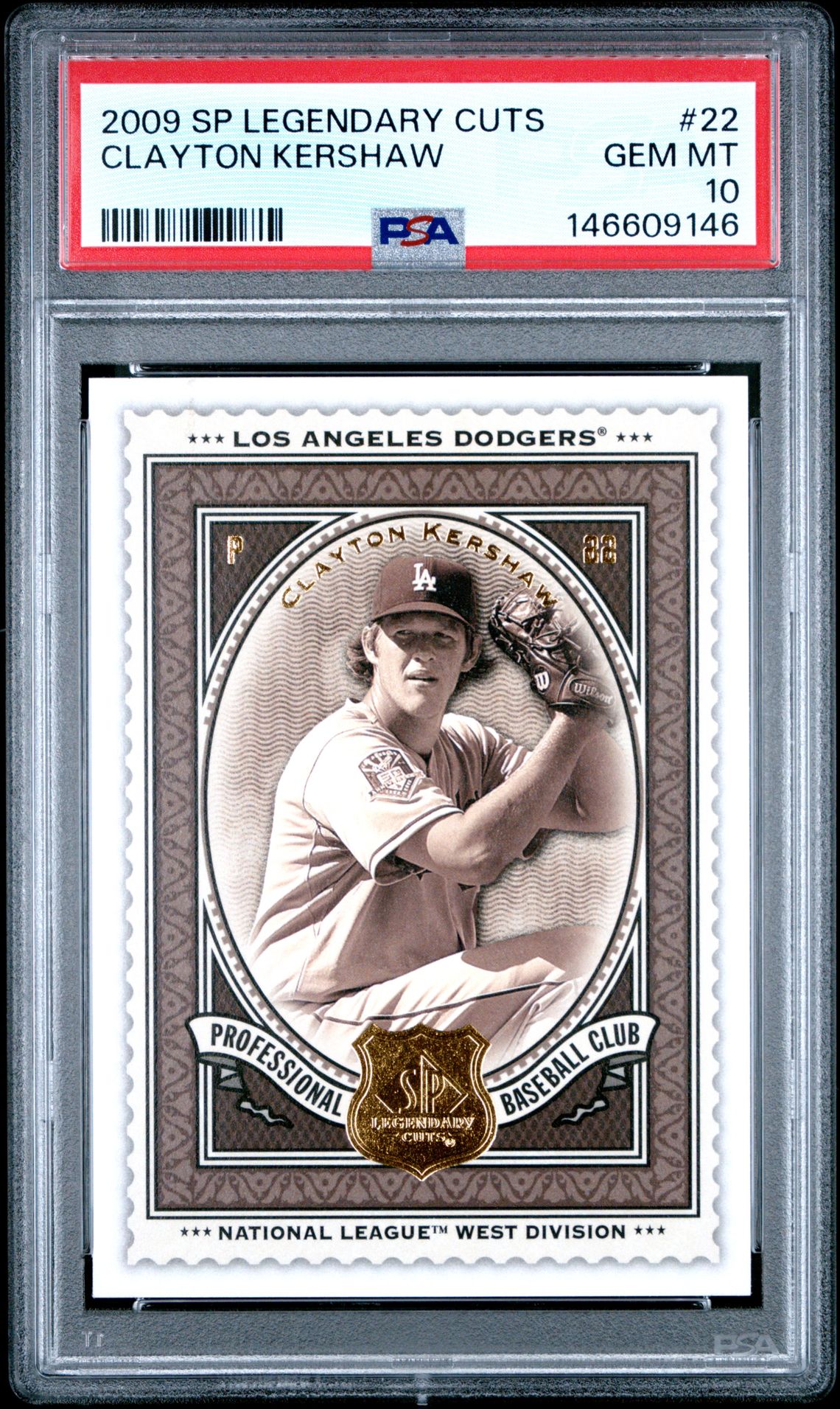 2009 SP SP LEGENDARY CUTS #22 Clayton Kershaw front