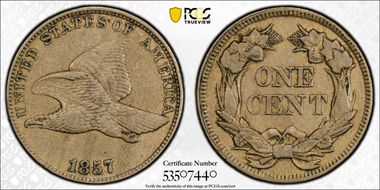 1857 1C Flying Eagle XF40