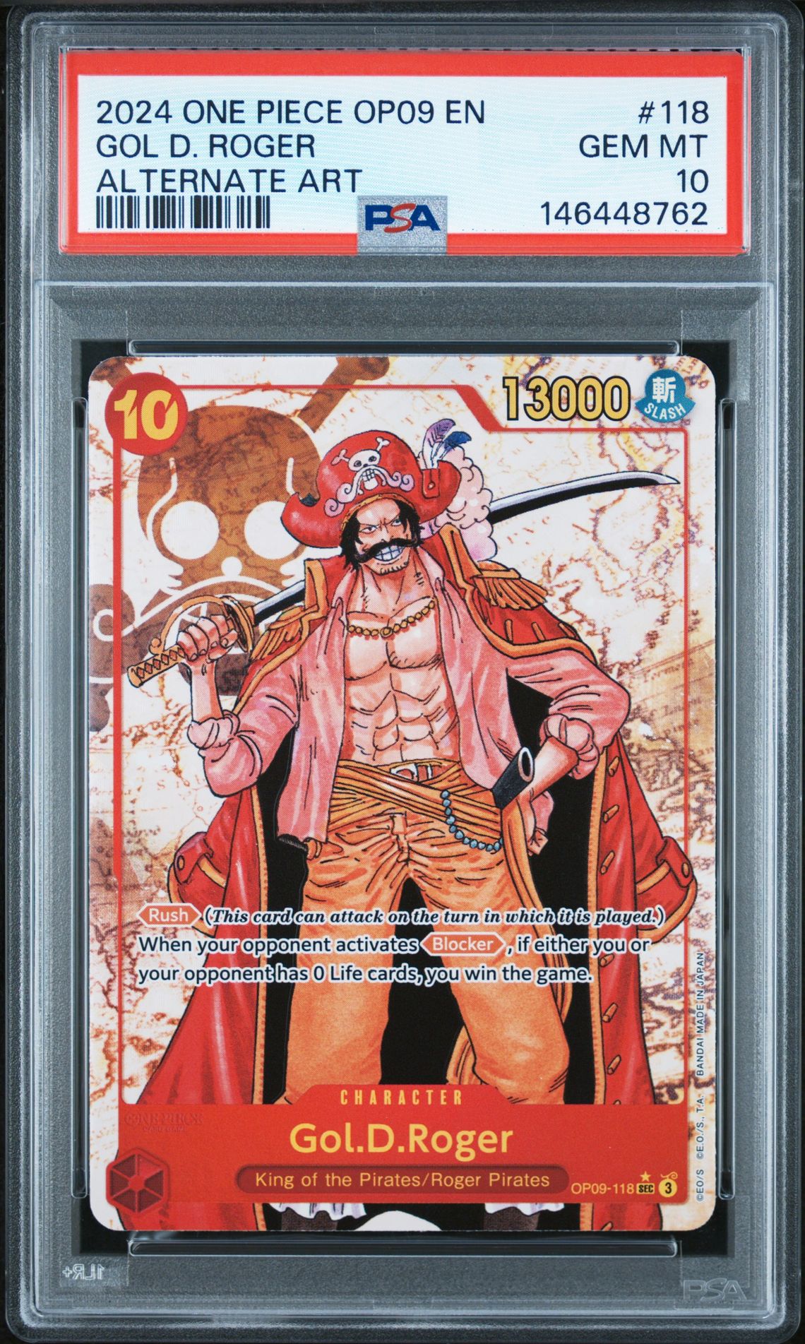 2024 One Piece ONE PIECE OP09-EMPERORS IN THE NEW WORLD ALTERNATE ART #118 Gol D. Roger front