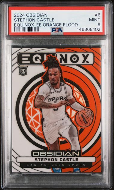 2024 Panini Obsidian EQUINOX-EE ORANGE FLOOD #6 Stephon Castle front