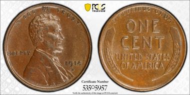 1914-D 1C AU58+ BN