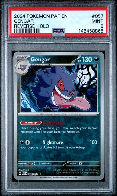 2024 Pokemon Paldean Fates REVERSE HOLO #057 Gengar front