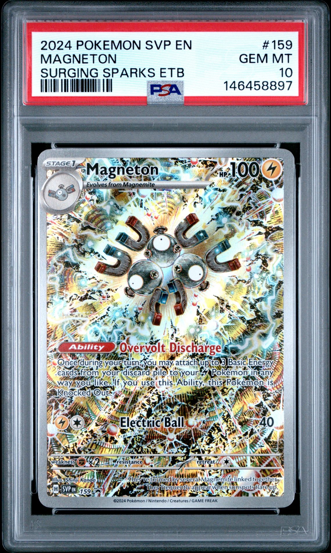 2024 Pokemon POKEMON SVP EN-SV BLACK STAR PROMO SURGING SPARKS ETB #159 Magneton front