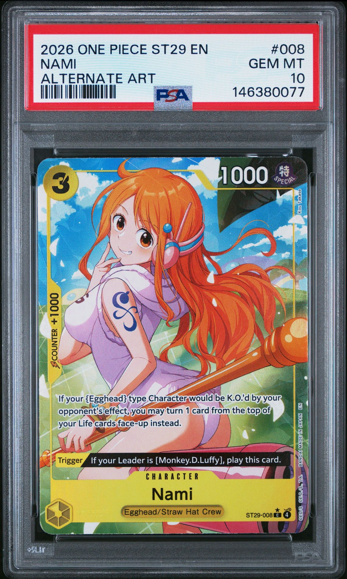 2026 One Piece ONE PIECE STARTER DECK ST29-EGGHEAD Alt Art #008 Nami front