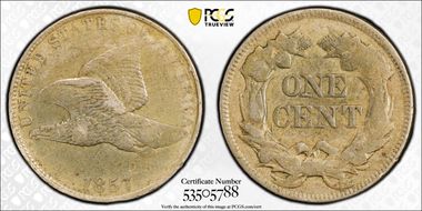 1857 1C Flying Eagle VF30