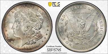 1921 $1 Morgan MS64