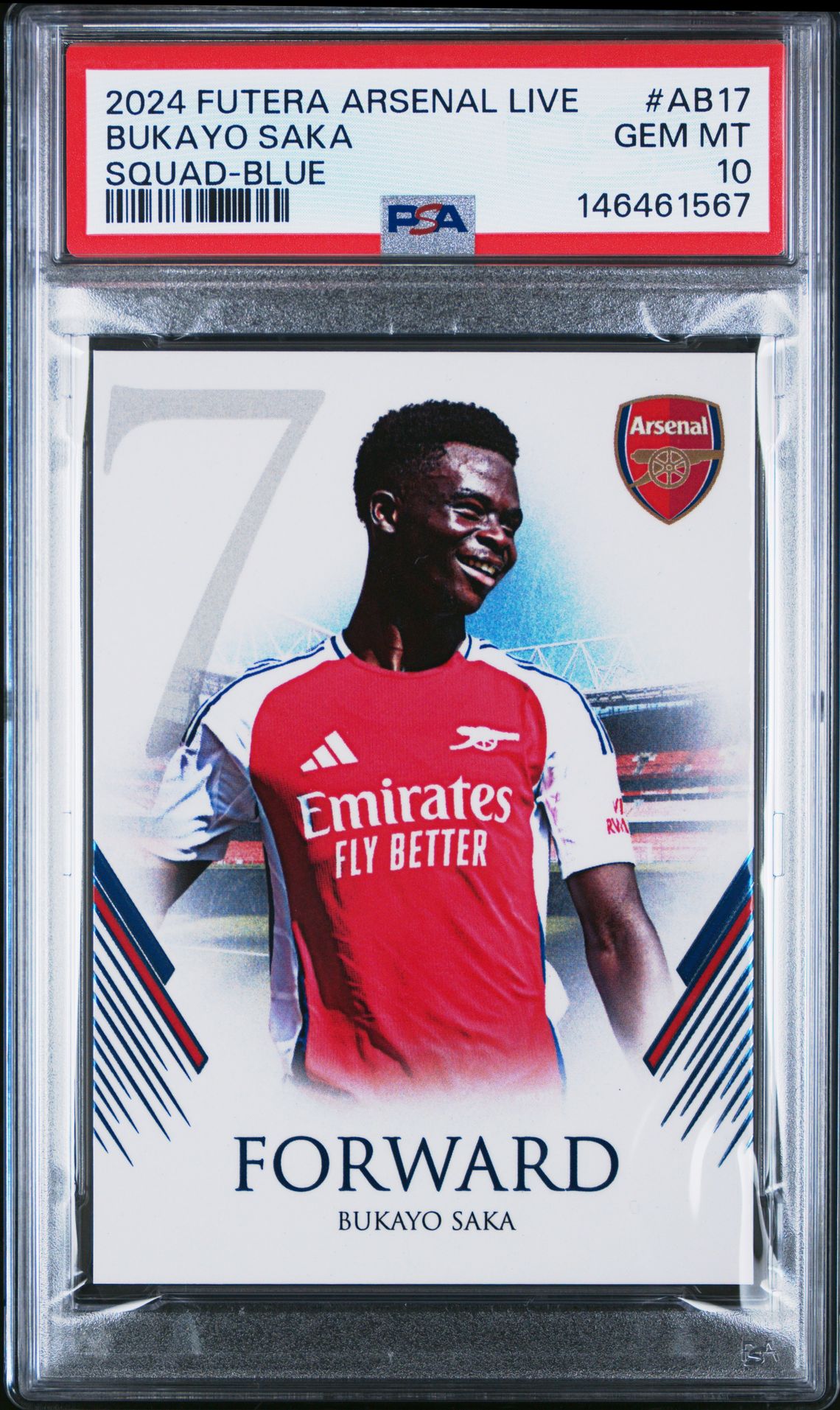 2024 FUTERA ARSENAL LIVE SQUAD BLUE #AB17 Bukayo Saka front