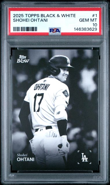 2025 Topps TOPPS BLACK AND WHITE Black #1 Shohei Ohtani front