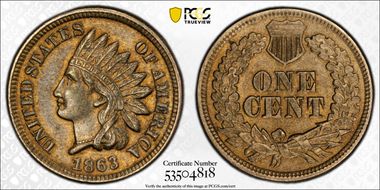 1863 1C AU58