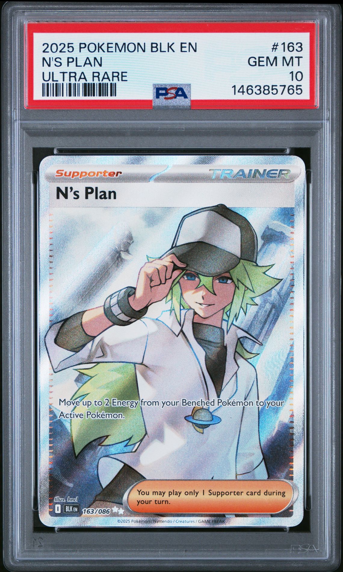 2025 Pokemon POKEMON BLK EN-BLACK BOLT ULTRA RARE #163 N's Plan front