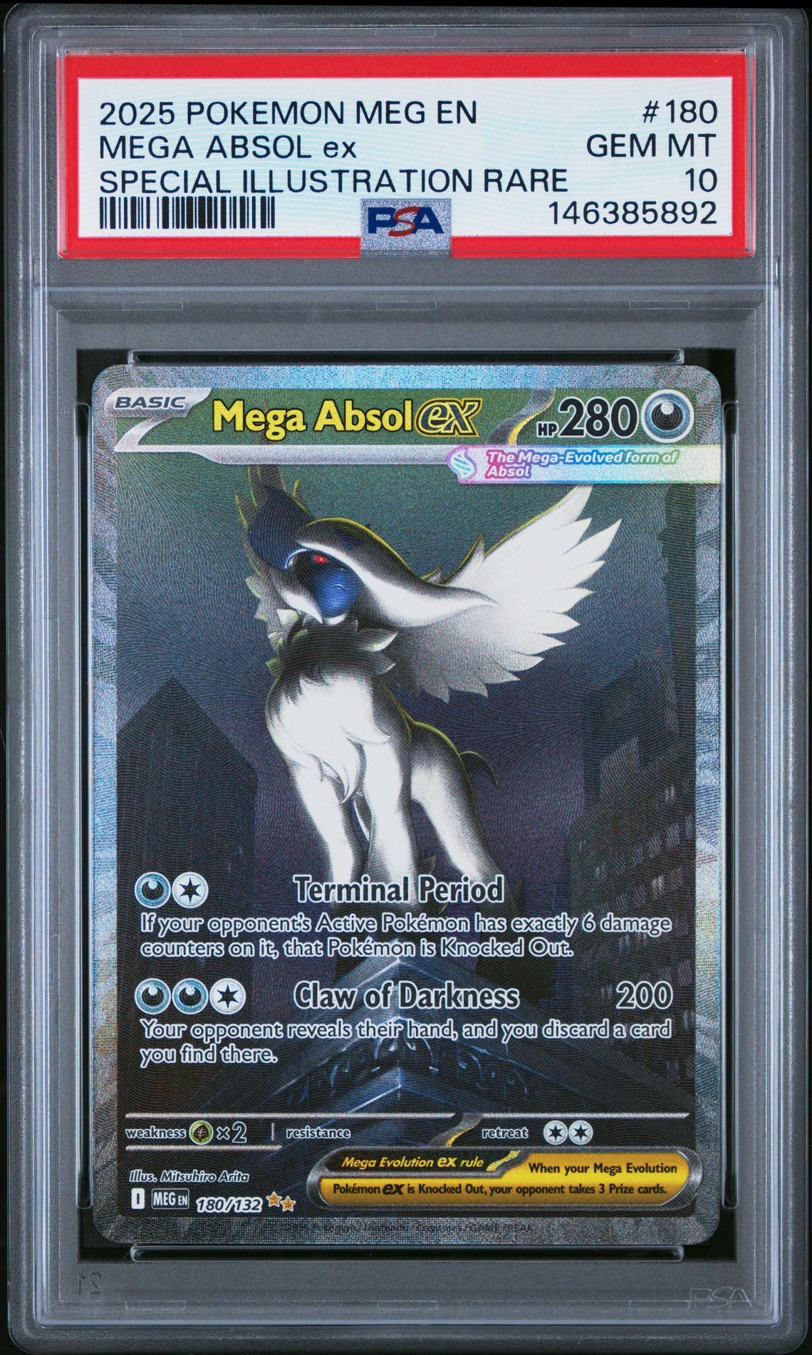 2025 Pokemon POKEMON MEG EN-MEGA EVOLUTION SPECIAL ILLUSTRATION RARE #180 Mega Absol Ex front