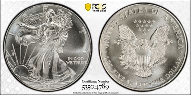 1997 $1 Silver Eagle MS69