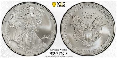 2007 $1 Silver Eagle MS69