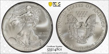 2009 $1 Silver Eagle MS69