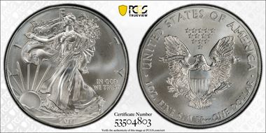 2011 $1 Silver Eagle 25th Anniversary MS69