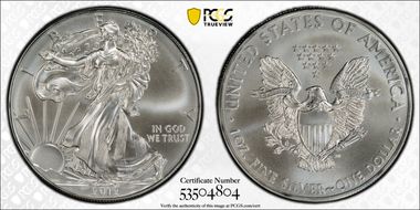 2012 $1 Silver Eagle MS69