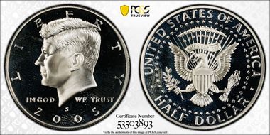 2005-S 50C Silver PR69DCAM