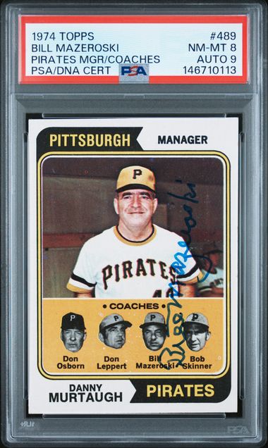 1974 Topps Topps Billmazeroski Piratesmgricoaches/Dnacert Sa #489 Nm-Mt8 front
