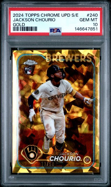 2024 Topps TOPPS CHROME SAPPHIRE UPDATE SERIES GOLD #240 Jackson Chourio front