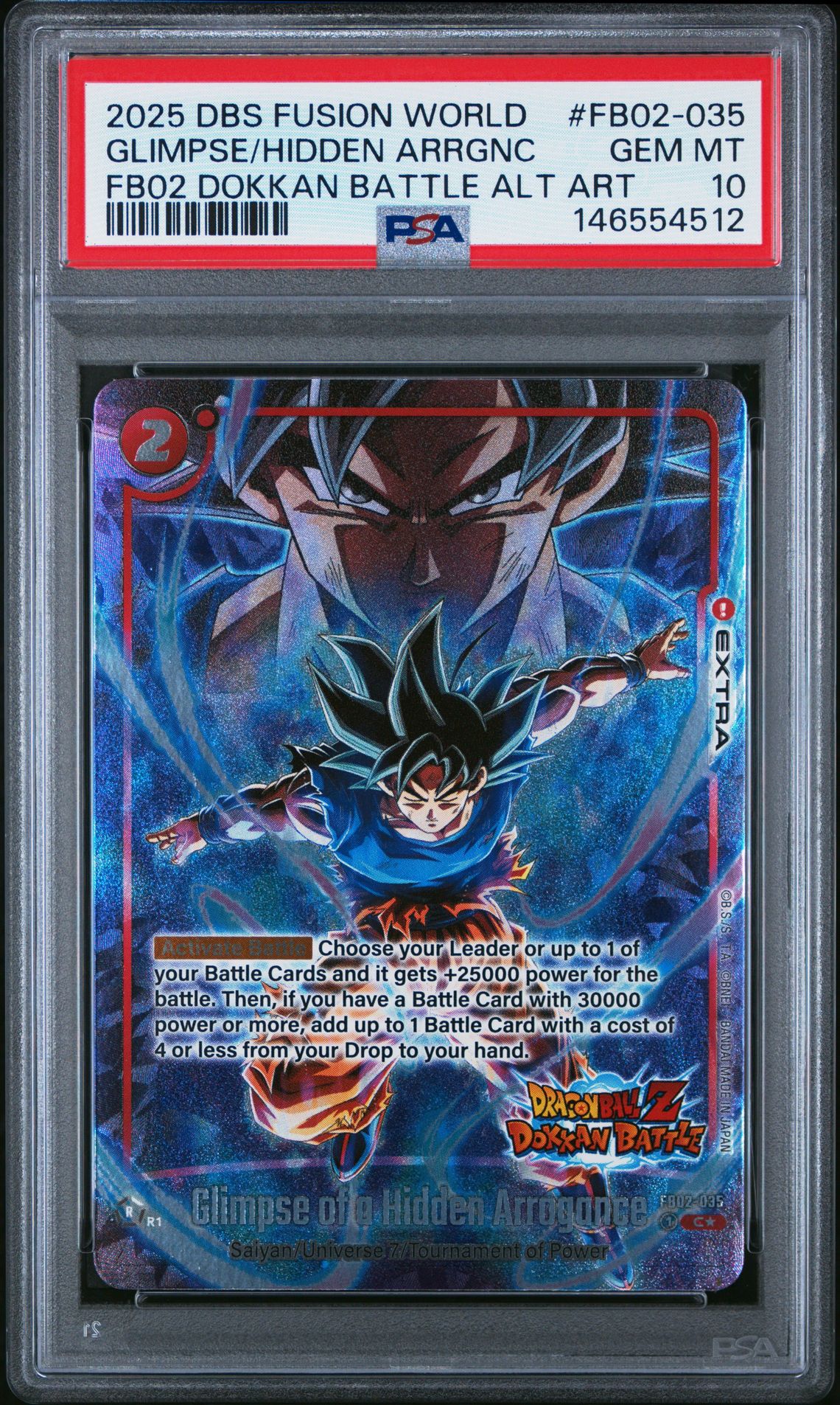 2025 Dragon Ball DRAGON BALL SUPER CARD GAME FUSION WORLD NEW ADVENTURE FB02 DOKKAN BATTLE ALT ART #FB02-035 Glimpse/Hidden Arrgnc front