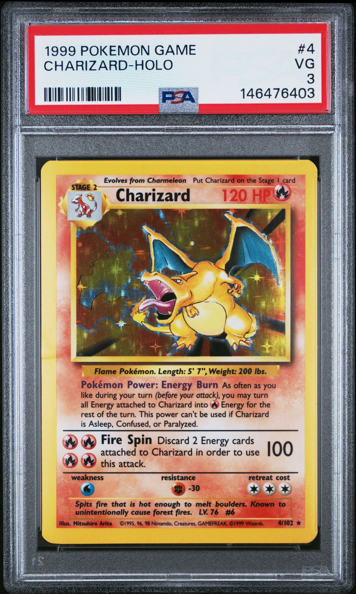 CHARIZARD-HOLO POKEMON GAME 1999