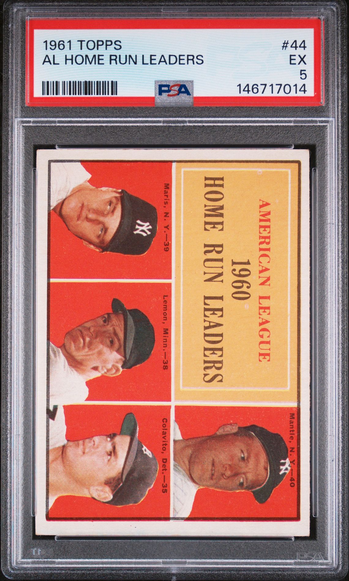 1961 Topps TOPPS #44 Al Home Run Leaders front