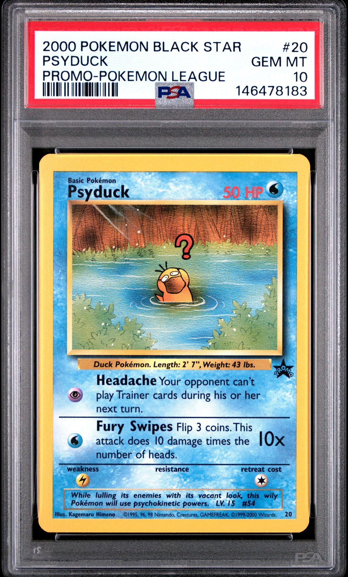 2000 Pokemon POKEMON PROMO BLACK STAR POKEMON LEAGUE #20 Psyduck front
