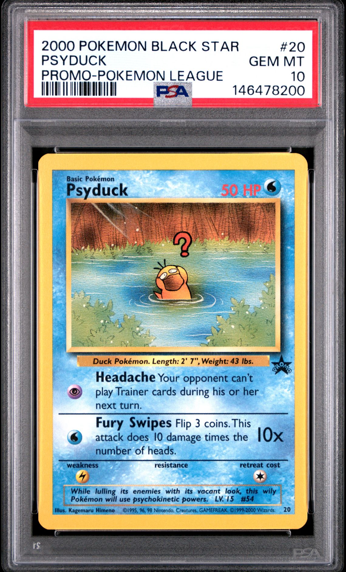 2000 Pokemon POKEMON PROMO BLACK STAR POKEMON LEAGUE #20 Psyduck front