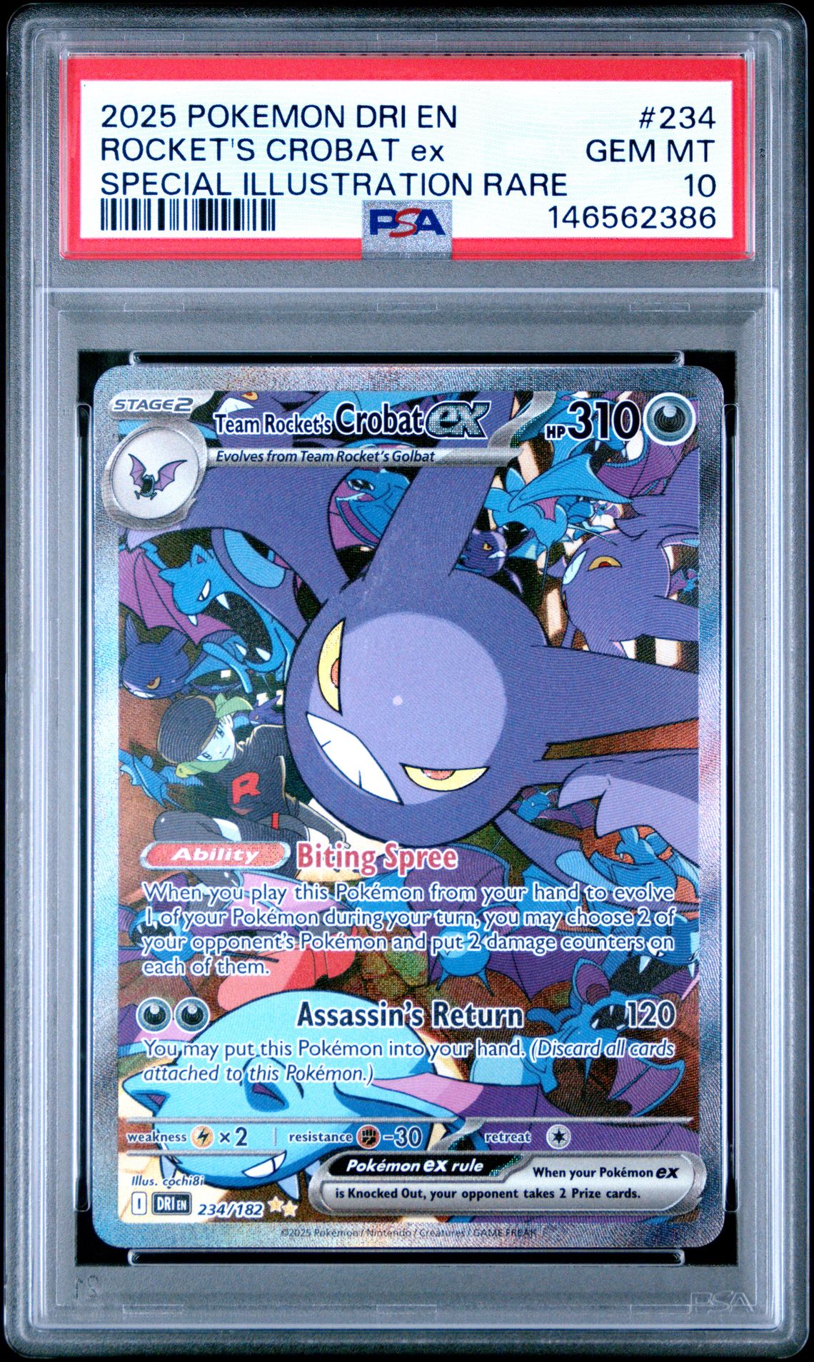2025 Pokemon POKEMON DRI EN-DESTINED RIVALS SPECIAL ILLUSTRATION RARE #234 Rocket's Crobat EX front