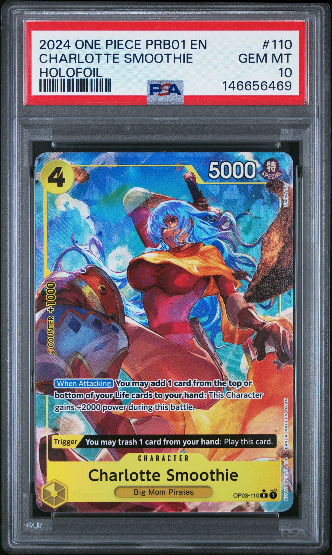 2024 One Piece ONE PIECE PRB01-PREMIUM BOOSTER -ONE PIECE CARD THE BEST- HOLOFOIL #110 Charlotte Smoothie front