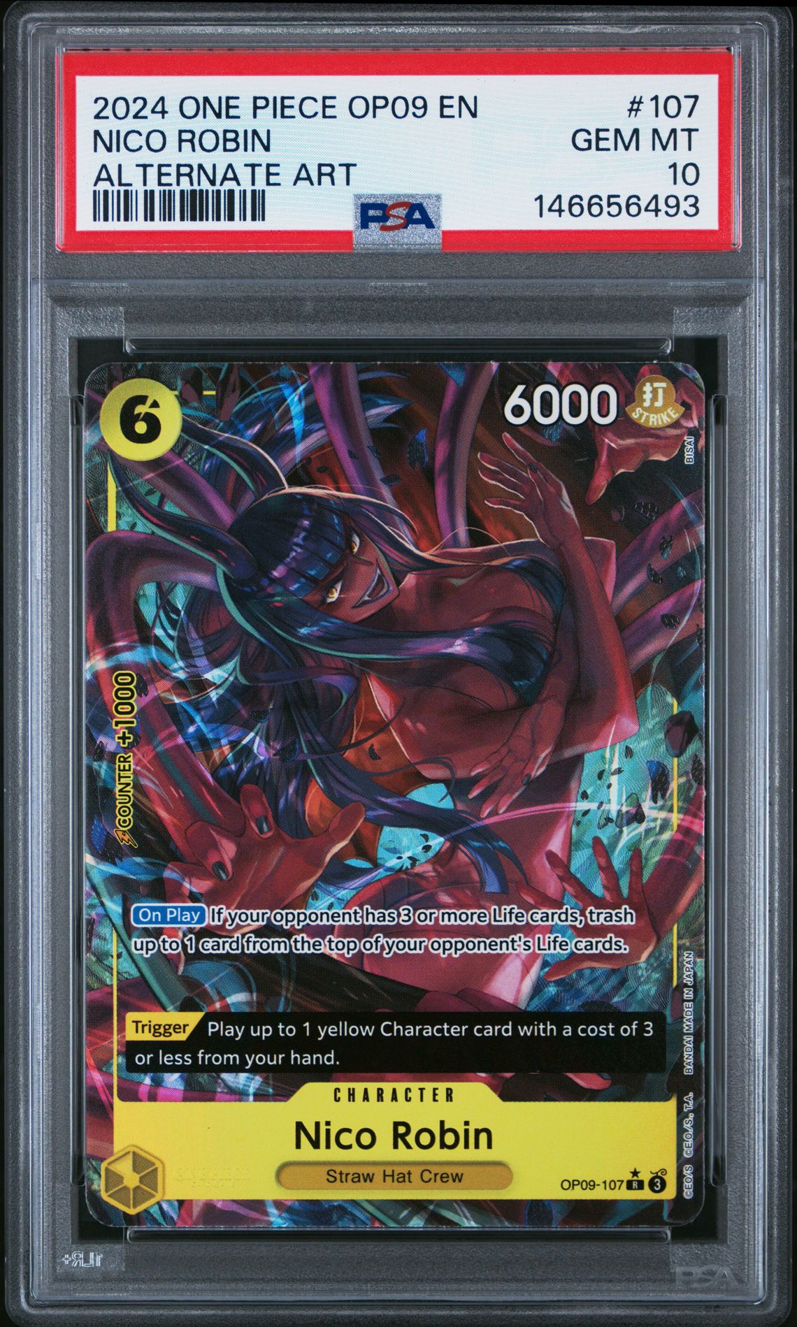 2024 One Piece ONE PIECE OP09-EMPERORS IN THE NEW WORLD ALTERNATE ART #107 Nico Robin front