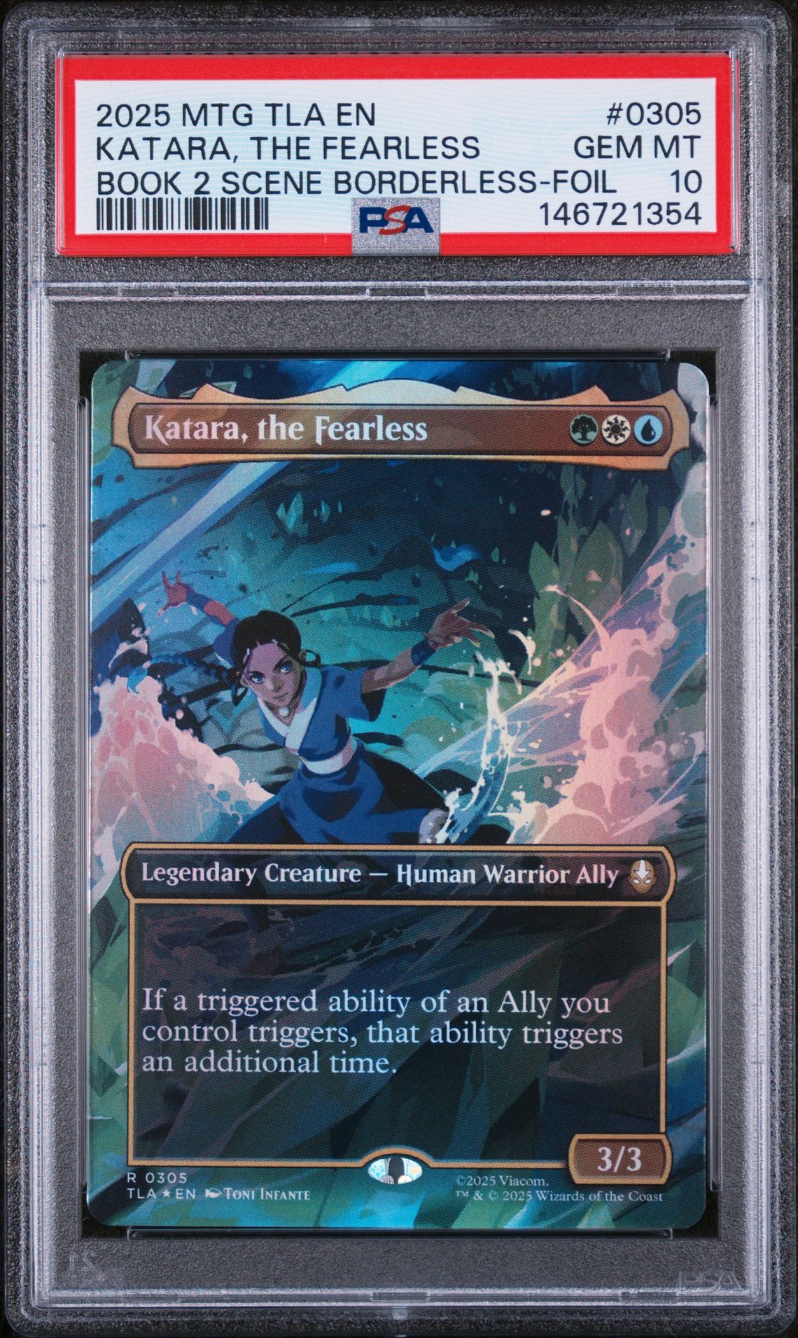 2025 MTG MAGIC THE GATHERING AVATAR: THE LAST AIRBENDER BOOK 2 SCENE BORDERLESS-FOIL #0305 Katara, The Fearless front