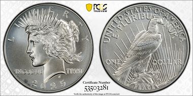 2025 $1 Peace Dollar MS70