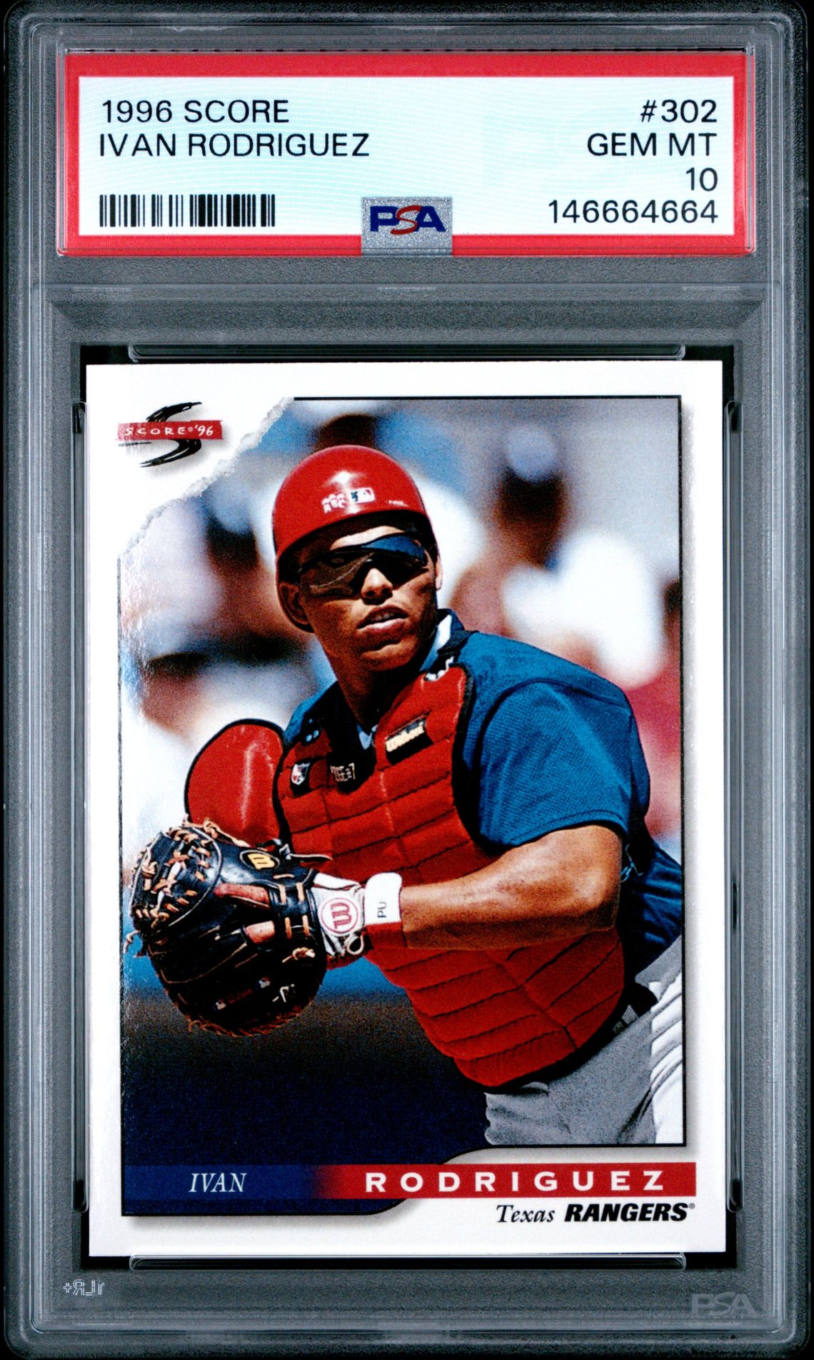 1996 Score SCORE #302 Ivan Rodriguez front