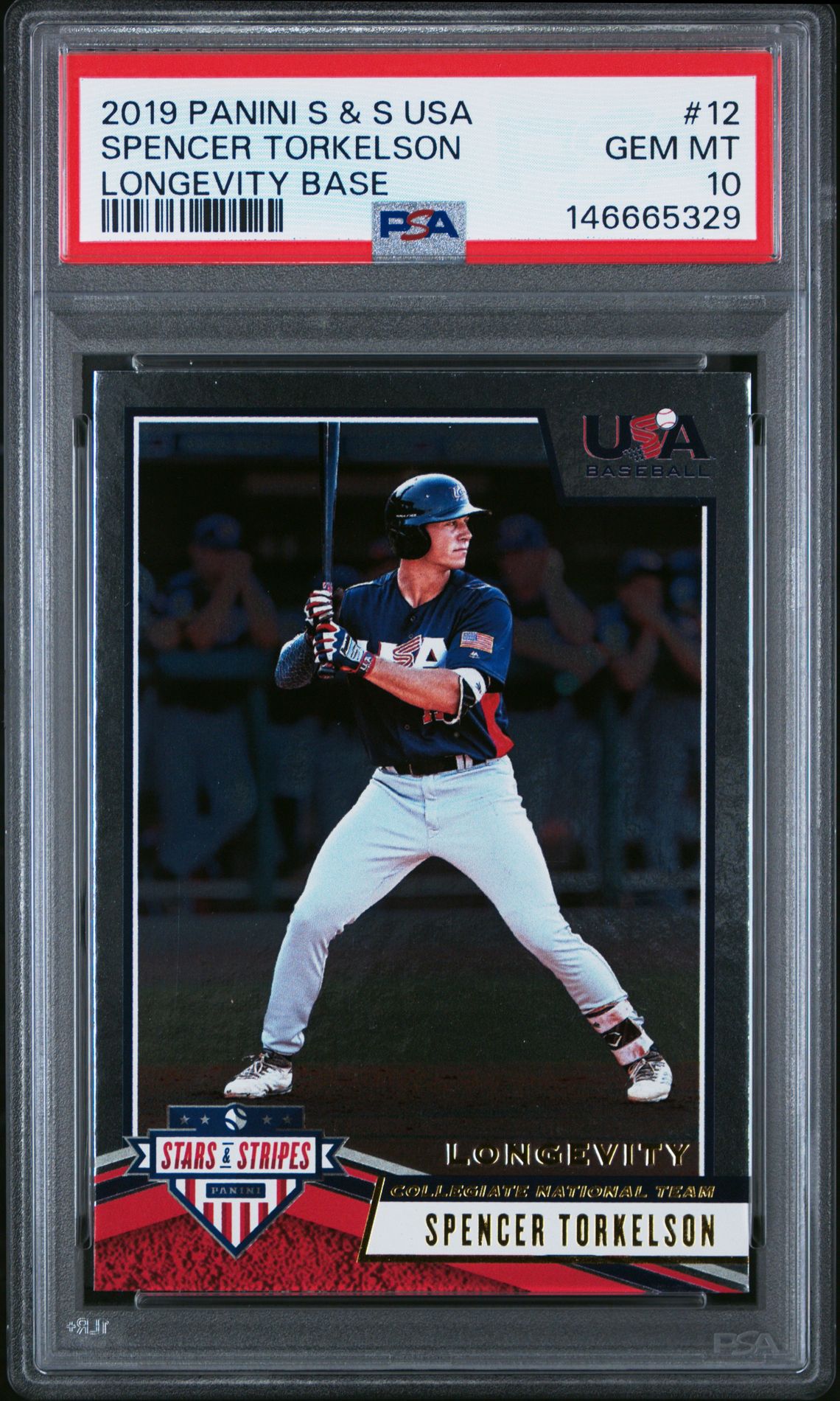 2019 Panini PANINI STARS & STRIPES USA LONGEVITY BASE #12 Spencer Torkelson front
