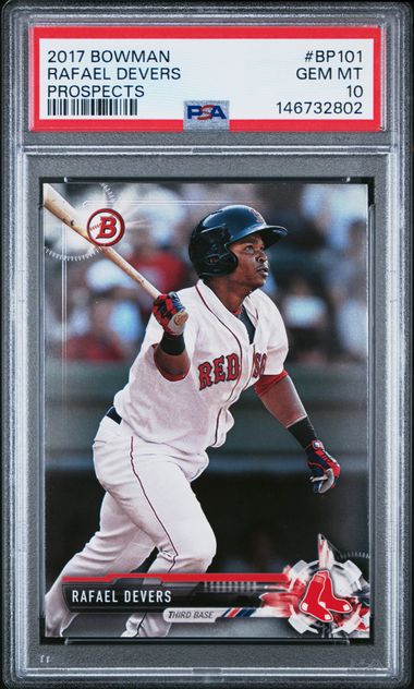 2017 Bowman Red #BP101 Rafael Devers front