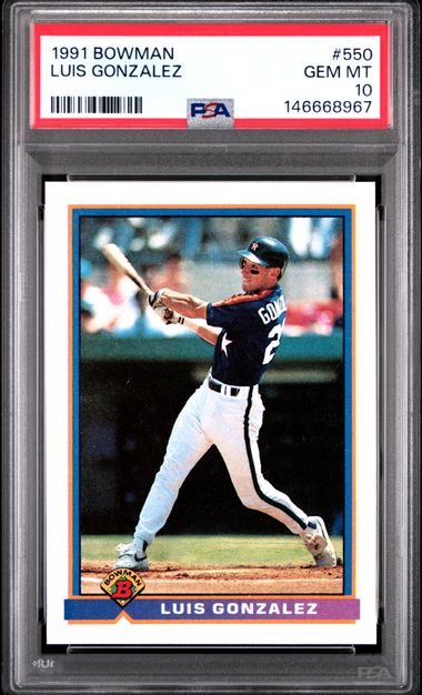 1991 Bowman #550 Luis Gonzalez front