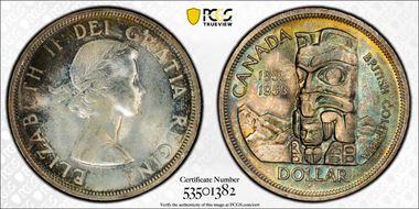 1958 S$1 British Columbia MS64