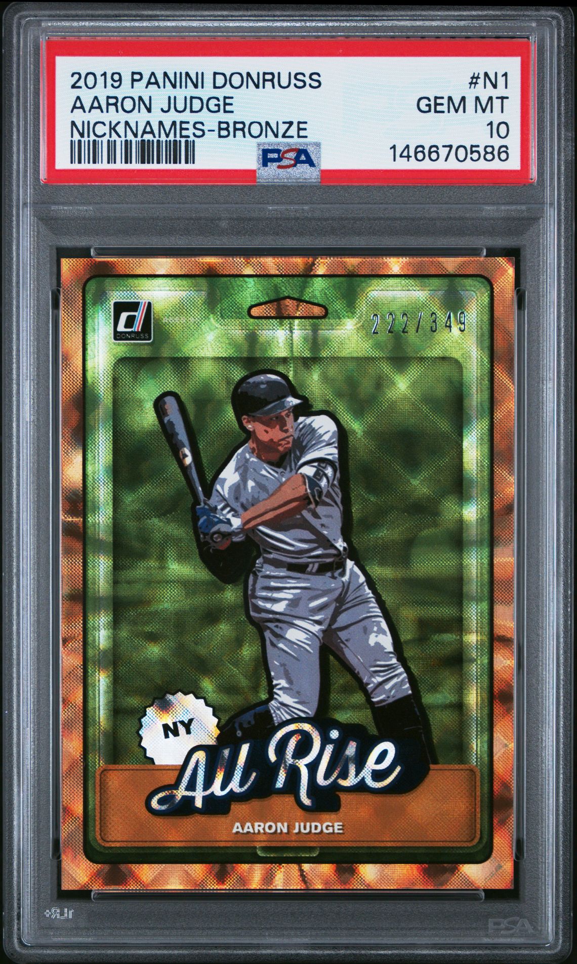 2019 Panini PANINI DONRUSS NICKNAMES Nicknames-Bronze #N1 Aaron Judge front
