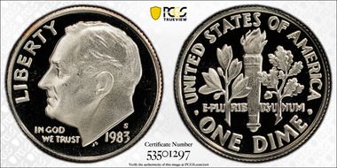 1983-S 10C PR69DCAM