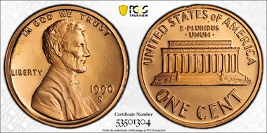 1990-S 1C PR69DCAM