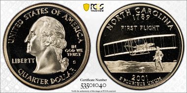 2001-S 25C North Carolina PR69DCAM