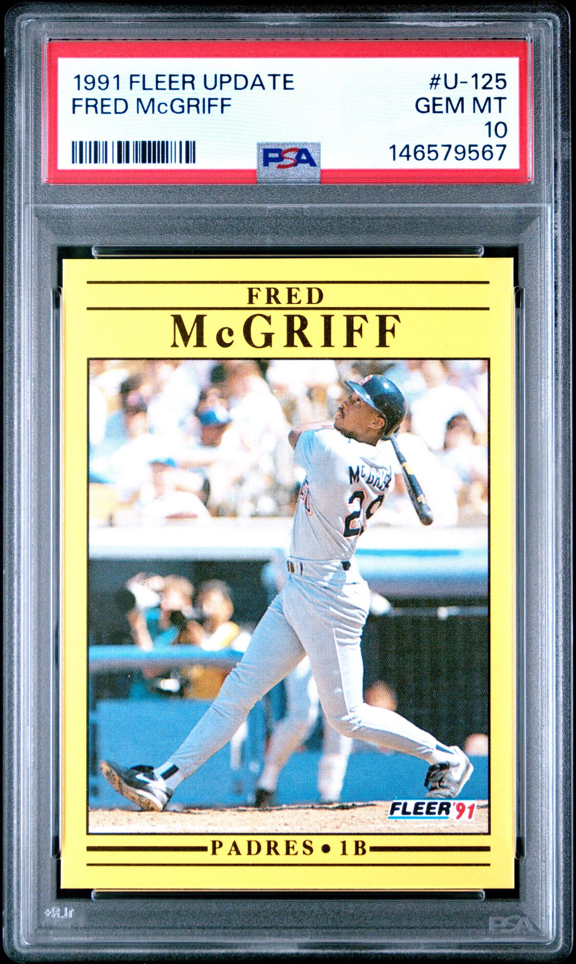 1991 Fleer FLEER UPDATE #U-125 Fred Mcgriff front