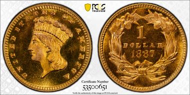 1887 G$1 PR66+ 