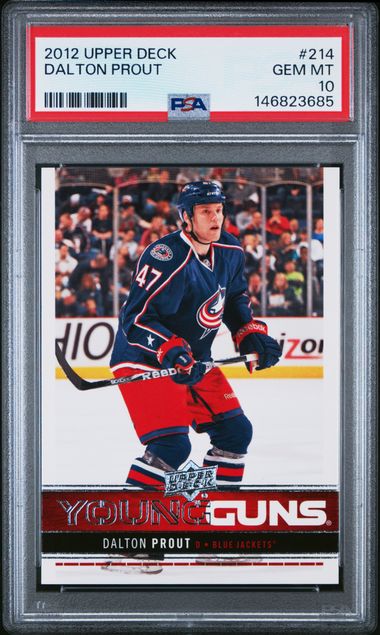 2012 Upper Deck Young Guns Blue #214 Dalton Prout Jackets front